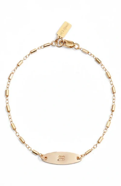 Set & Stones Zodiac Sign Id Bracelet In Gold