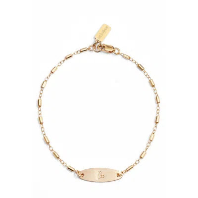Set & Stones Zodiac Sign Id Bracelet In Gold