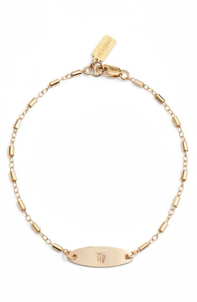 Set & Stones Zodiac Sign Id Bracelet In Gold