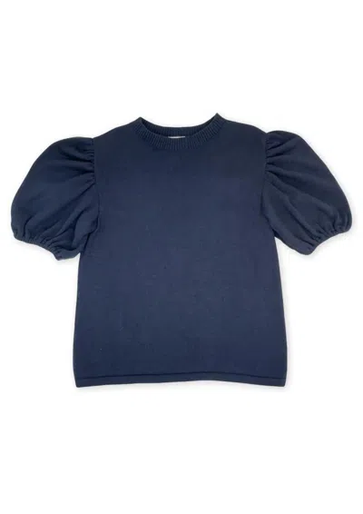 Set Proper Kids' Girl's Jane Sweater Blouse In Newport Navy In Multi