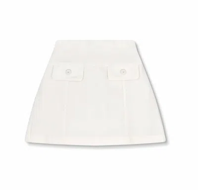 Set Proper Kids' Girls Claire Skirt In Winter White Velvet In Neutral