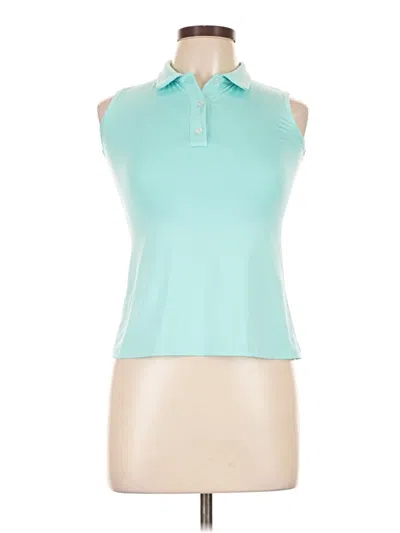 Pre-owned Set Tank Top Teal Halter Neckline Tops