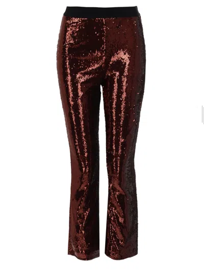Se-ta Pantalone Con Paillettes In Burgundy