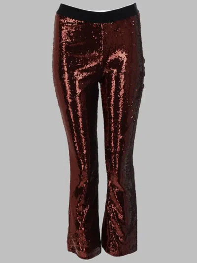 Se-ta Pantalone Con Paillettes In Brown
