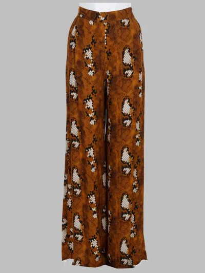 Se-ta Pantalone In Viscosa Con Stampa In Brown