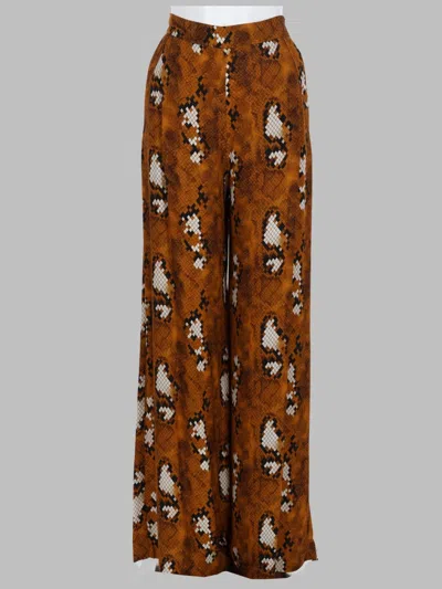 Se-ta Printed Viscose Trousers In Brown
