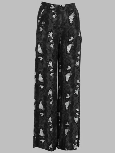 Se-ta Printed Viscose Trousers In Gray