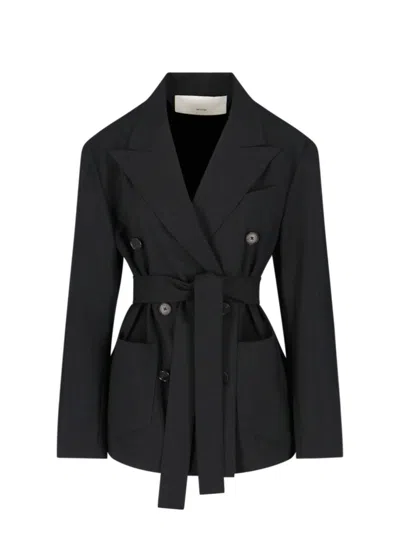 Setchu Black Double-breasted Blazer