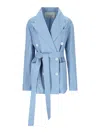 Setchu Enrico' Double-breasted Blazer - Light Blue In Blue