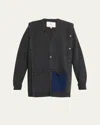 Setchu Button Cardigan In Gray