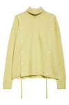 Setchu Button Detail Cashmere Rib Sweater In Yellow