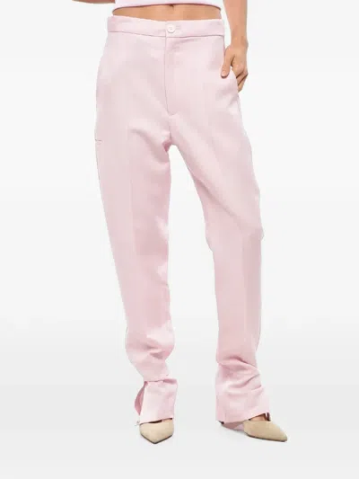 Setchu Button-hem Tailored Trousers In Pink