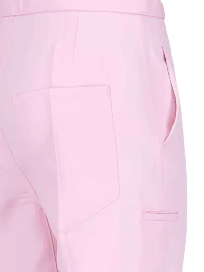 Setchu Button-hem Tailored Trousers In Pink