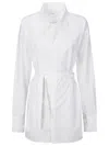 Setchu Cotton Shirt With Belt And Cutouts In White