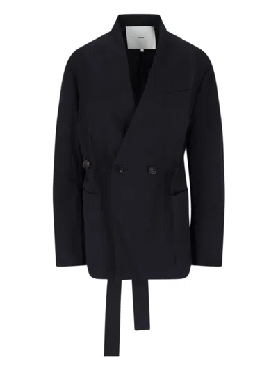 Setchu Double-breasted Blazer – Navy