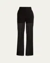 Setchu Double Sheer Straight Leg Pants In Black