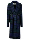 Setchu Double Zip Coat Long Tartan In Tartan