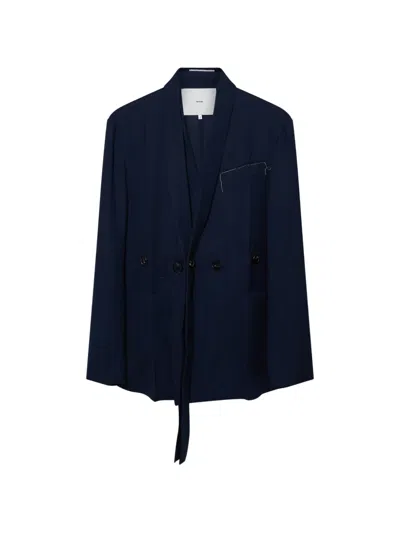 Setchu Double-breasted Shawl-lapel Jacket In Black