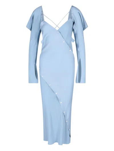 Setchu Criss Cross Straps Dress In Blue