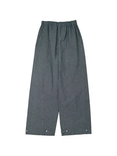 Setchu Elasticated-waist Button-cuff Trousers In Blue