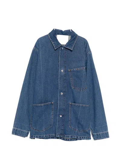 Setchu Exposed-seam Pockets Jacket In Blue