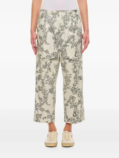 Setchu Floral-print Trousers In White