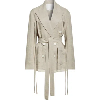 Setchu Geisha Belted Linen Jacket In Beige