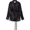 Setchu Geisha Belted Silk Organza Shirt In Black