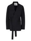Setchu Double-breasted Blazer In Blue
