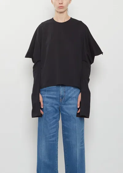 Setchu Limited Origami Jersey Top In Black