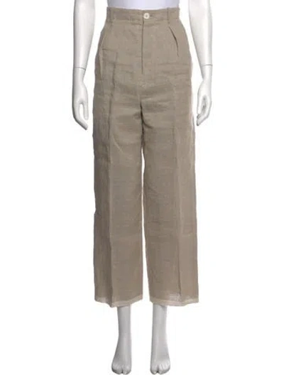Pre-owned Setchu Linen Wide Leg Pants In Neutrals