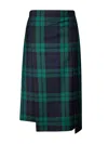 Setchu Midi Skirt Tartan In Green
