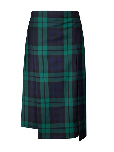 SETCHU MIDI SKIRT TARTAN