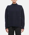 Setchu Button Wool Cashmere Sweater In Navy Blue