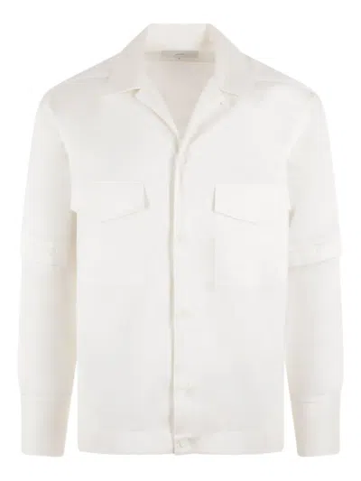 SETCHU NOTCHED-LAPEL COTTON SHIRT