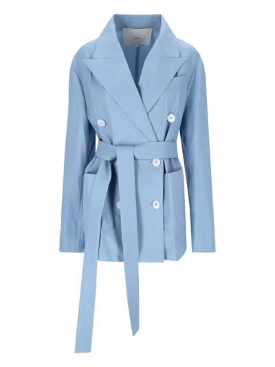 Setchu Origami Double-breasted Blazer In Blue