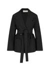 Setchu Tailored Black Jacket With Classic Collar And Streamlined Silhouette In Multi