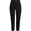 Setchu Origami Pintuck Slim Straight Leg Virgin Wool Blend Pants In Black