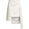 Setchu Layered Asymmetric Silk Wool Midi Skirt In N. White
