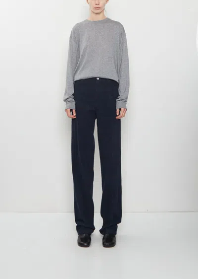 Setchu Paper Corduroy Denim Pants In Navy