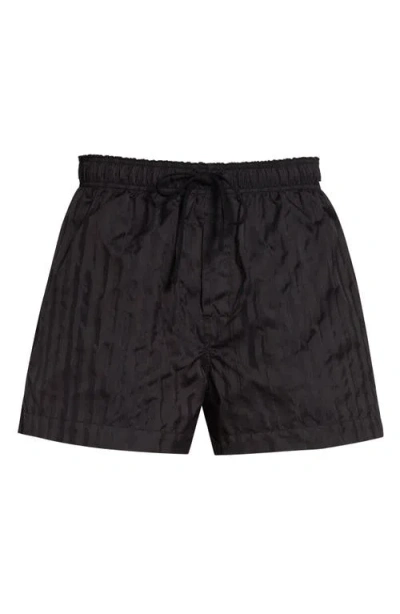 Setchu Rain Stripe Swim Shorts In Black
