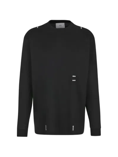 Setchu Round-neck Long-sleeve Top In Black