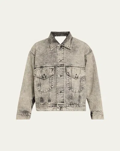 Setchu Ruche Washed Denim Jacket In Brown