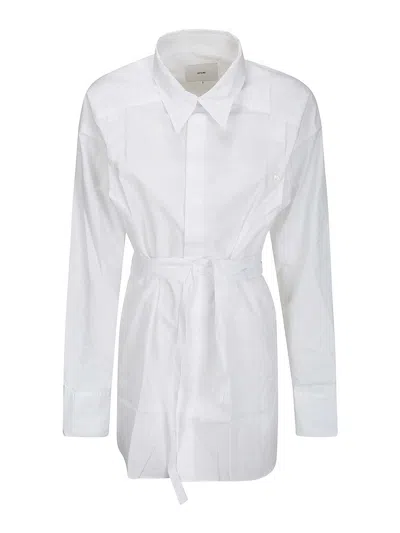 Setchu Shirt With Belt In White
