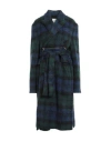 Setchu Woman Coat Blue Size 2 Virgin Wool, Wool, Mohair Wool, Alpaca Wool, Polyamide