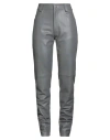 Setchu Woman Pants Grey Size 2 Leather