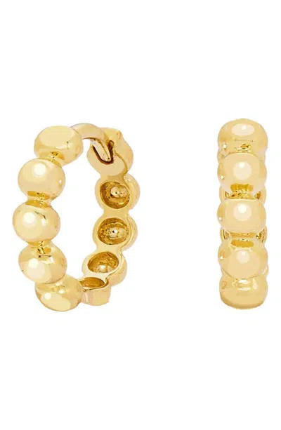 Sethi Couture 18k Gold Bead Huggie Hoop Earrings