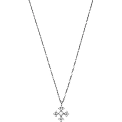 Sethi Couture Arya Diamond Cross Pendant Necklace In White Gold