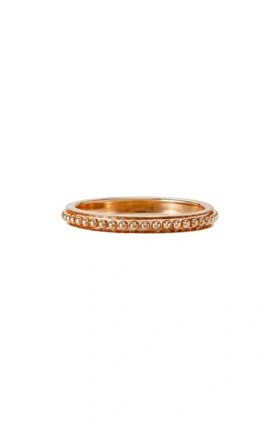 Sethi Couture Channel Bead Band Ring In Rose Gold