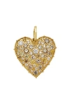 Sethi Couture Confetti Heart Pendant In Yellow Gold